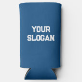 Persoonlijke minimalistische blauwe kleuren seltzer blikjeskoeler (Voorkant)