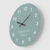 Persoonlijke Minimalistische Bleek Turquoise Wandk Grote Klok (Hoek)
