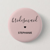 Persoonlijke Minimalistische Bruidsmeisje Geschenk Ronde Button 5,7 Cm (Voorkant)