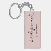 Persoonlijke Minimalistische Bruidsmeisje Geschenk Sleutelhanger (Voorkant Links)
