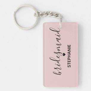 Persoonlijke Minimalistische Bruidsmeisje Geschenk Sleutelhanger