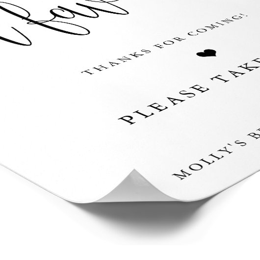 Persoonlijke Minimalistische Calligrafie Traktatie Poster (Hoek)