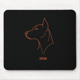 Persoonlijke Minimalistische Dobermann Lijn Kunst  Muismat