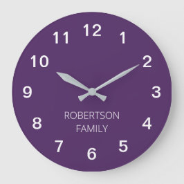 Persoonlijke Minimalistische Donkerpaarse Wandklok