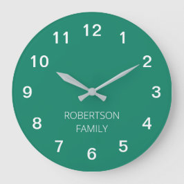 Persoonlijke minimalistische Emerald Green Wall-kl Grote Klok