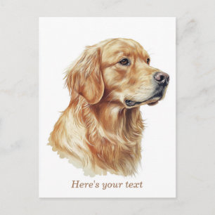 Persoonlijke Minimalistische Golden Retriever  Briefkaart