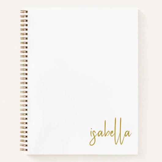 Persoonlijke Minimalistische Gouden Script Naam Sp Notitieboek (Voorkant)