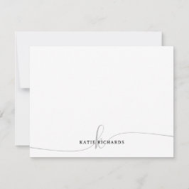Persoonlijke minimalistische grijze Kaart Notitiekaartje
