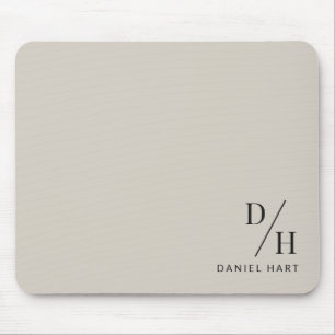 Persoonlijke Minimalistische Initiële Naam Beige Muismat