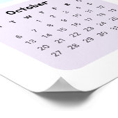 Persoonlijke Minimalistische Jaarplanner Kalender Poster (Hoek)