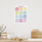 Persoonlijke Minimalistische Jaarplanner Kalender Poster (Keuken)