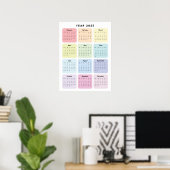 Persoonlijke Minimalistische Jaarplanner Kalender Poster (Thuiskantoor)