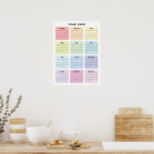 Persoonlijke Minimalistische Jaarplanner Kalender Poster (Keuken)