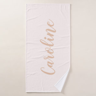 Persoonlijke minimalistische kalligrafie Naam Blus Bad Handdoek