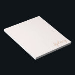 Persoonlijke minimalistische kalligrafie Naam Blus Notitieblok<br><div class="desc">Persoonlijke minimalistische kalligrafie Naam Blush Tan Notitieblok</div>