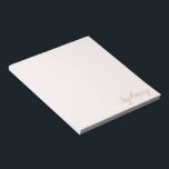 Persoonlijke minimalistische kalligrafie Naam Blus Notitieblok<br><div class="desc">Persoonlijke minimalistische kalligrafie Naam Blush Tan Notitieblok</div>