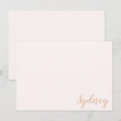 Persoonlijke minimalistische kalligrafie Naam Blus Notitiekaartje (Voorkant / Achterkant)