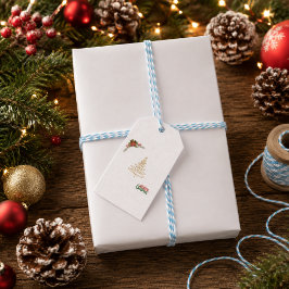 Persoonlijke Minimalistische Kerstmis Cadeaubijslu Cadeaulabel