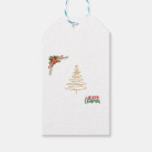 Persoonlijke Minimalistische Kerstmis Cadeaubijslu Cadeaulabel (Voorkant)