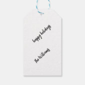 Persoonlijke Minimalistische Kerstmis Cadeaubijslu Cadeaulabel (Achterkant)
