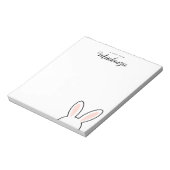 Persoonlijke Minimalistische Knuffel Konijn Oren P Notitieblok (Linkerzijde)