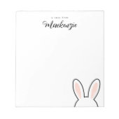 Persoonlijke Minimalistische Knuffel Konijn Oren P Notitieblok (Voorkant)
