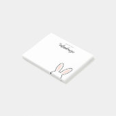 Persoonlijke Minimalistische Knuffel Konijn Oren P Post-it® Notes (Schuin)