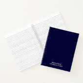 Persoonlijke minimalistische marine Blue Business Notitieboek (Binnen)