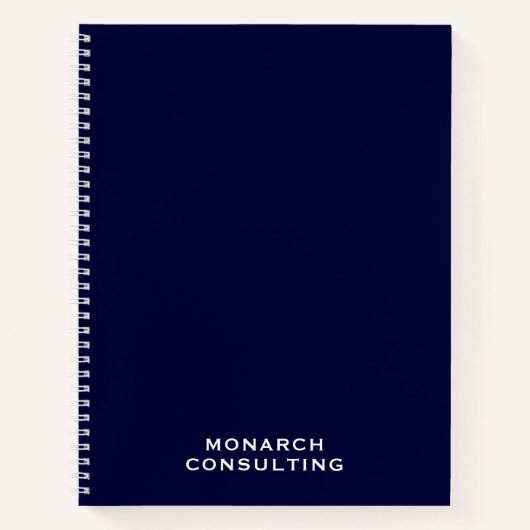 Persoonlijke minimalistische marine Blue Business Notitieboek (Voorkant)