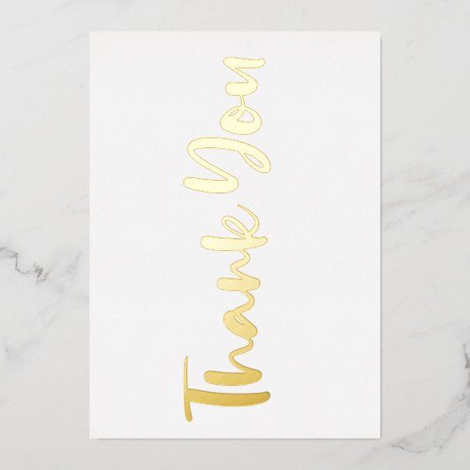 Persoonlijke minimalistische Moderne Wit Dank u Folie Feestdagenkaart (Voorkant)