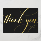 Persoonlijke Minimalistische Moderne Zwarte & Goud Folie Feestdagenkaart (Voorkant)