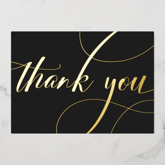 Persoonlijke Minimalistische Moderne Zwarte & Goud Folie Feestdagenkaart (Voorkant)