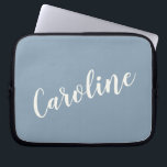 Persoonlijke minimalistische naam voor kalligrafie laptop sleeve<br><div class="desc">Persoonlijke minimalistische naam voor kalligrafie in blauw laptophoes</div>