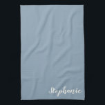 Persoonlijke minimalistische naam voor kalligrafie theedoek<br><div class="desc">Persoonlijke minimalistische Calligrafie-naam in Blue Kitchen Towel</div>