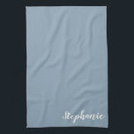Persoonlijke minimalistische naam voor kalligrafie theedoek<br><div class="desc">Persoonlijke minimalistische Calligrafie-naam in Blue Kitchen Towel</div>