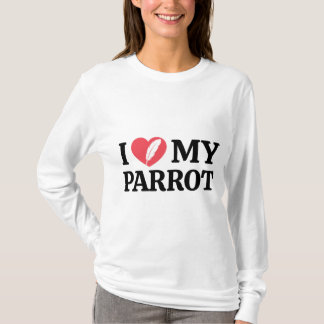 Persoonlijke Minimalistische Papegaai Liefde Typog T-shirt
