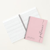 Persoonlijke Minimalistische Roze Aangepaste Naam Notitieboek (Binnen)