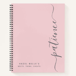 Persoonlijke Minimalistische Roze Aangepaste Naam Notitieboek