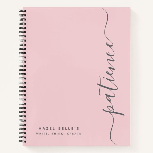 Persoonlijke Minimalistische Roze Aangepaste Naam Notitieboek (Voorkant)