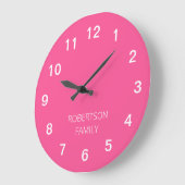 Persoonlijke Minimalistische Roze Wandklok (Hoek)