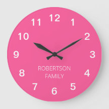 Persoonlijke Minimalistische Roze Wandklok