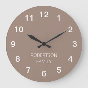 Persoonlijke Minimalistische Taupe Wandklok