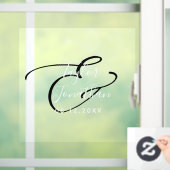 Persoonlijke Minimalistische Trouwdag in Zwart en Raamsticker (Huis)