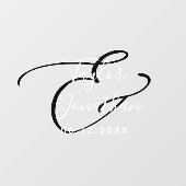 Persoonlijke Minimalistische Trouwdag in Zwart en Raamsticker (Vel)