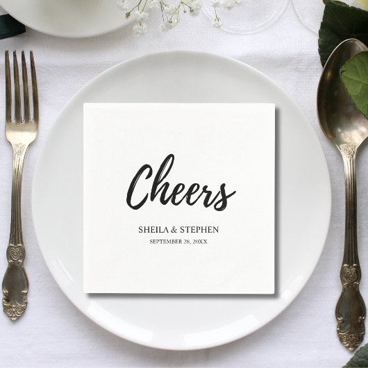 Persoonlijke Minimalistische Trouwfeest Klinkt Coc Servet