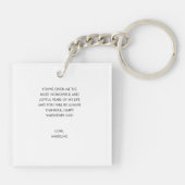 Persoonlijke minimalistische valentijnsdag van het sleutelhanger (Achterkant)