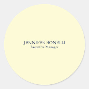 Persoonlijke minimalistische voeg je naam creamekl ronde sticker