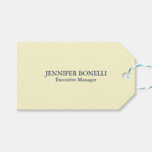 Persoonlijke minimalistische voeg je naam roomkleu cadeaulabel
