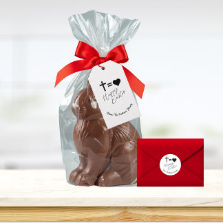 Persoonlijke Minimalistische Zwarte & Witte Gelukk Cadeaulabel