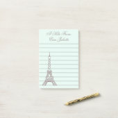 Persoonlijke Mintgroene Eiffeltoren Post-it Briefj Post-it® Notes (Op bureau)